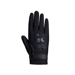 Gants d'équitation B Vertigo Laia femme avec logo imprimé Noir Gants d'équitation B Vertigo Laia femme avec logo imprimé Noir