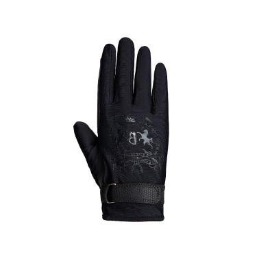 Gants d'équitation B Vertigo Laia femme avec logo imprimé Noir Gants d'équitation B Vertigo Laia femme avec logo imprimé Noir
