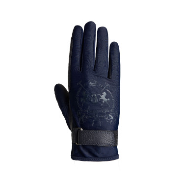 Gants d'équitation B Vertigo Laia femme avec logo imprimé Marine foncé Gants d'équitation B Vertigo Laia femme avec logo imprimé Marine foncé