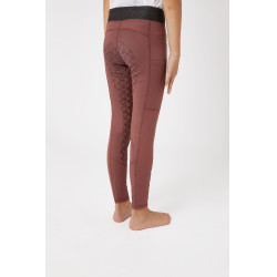 Legging d'équitation silicone Horze Leighton Ado fond intégral avec doublure chaude Rouge roan