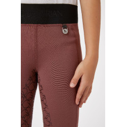 Legging d'équitation silicone Horze Leighton Ado fond intégral avec doublure chaude Rouge roan