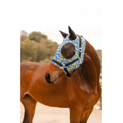 Masque anti-mouches Horze élastique à enfiler Jaune banane Masque anti-mouches Horze élastique à enfiler Jaune banane