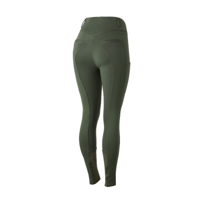 Pantalon d'équitation fond intégral grip toutes saisons Horze Mira Vert scarabée