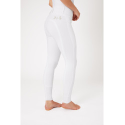 Pantalon d'équitation fond intégral Meghan B Vertigo taille haute femme Blanc