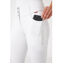 Pantalon d'équitation fond intégral Meghan B Vertigo taille haute femme Blanc