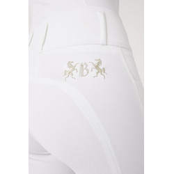 Pantalon d'équitation fond intégral Meghan B Vertigo taille haute femme Blanc
