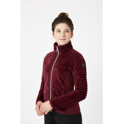Gestreepte fleece paardrijjas Horze Della dames Port Royale Bordeaux Gestreepte fleece paardrijjas Horze Della dames Port Royale Bordeaux