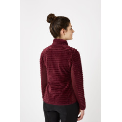 Gestreepte fleece paardrijjas Horze Della dames Port Royale Bordeaux Gestreepte fleece paardrijjas Horze Della dames Port Royale Bordeaux