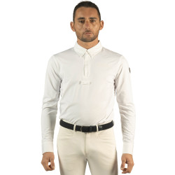 Herenpolo Bankso lange mouwen Flags & Cup Wit Herenpolo Bankso lange mouwen Flags & Cup Wit