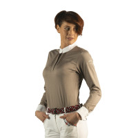 Polo Kavala femme manches longues Flags & Cup Taupe Marron Polo Kavala femme manches longues Flags & Cup Taupe Marron