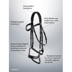 Bridon LeMieux Arika muserolle allemande Marron / argent