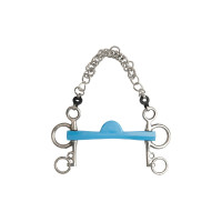 Pelham bit Metalab Flexi halve maan korte scharen Blauw
