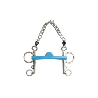 Pelham bit Metalab Flexi halve maan lange scharen Blauw