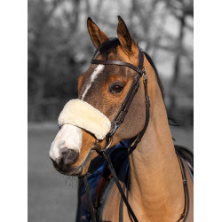 Fourreau de muserolle LeMieux Simuwool Naturel Marron