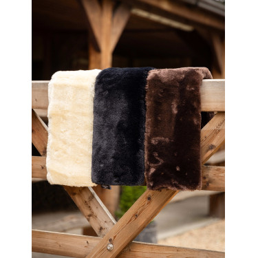 Fourreau de sangle de dressage LeMieux Simuwool à enfiler Marron