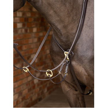 Martingaal met ringen Kudos LeMieux Bruin / messing Martingaal met ringen Kudos LeMieux Bruin / messing