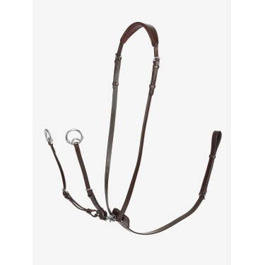 Martingale à anneaux Kudos LeMieux Havane / argent Marron