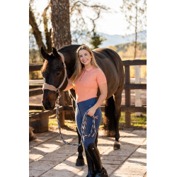 Polo extensible Zola Horze femme Rose inclusif Polo extensible Zola Horze femme Rose inclusif