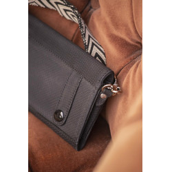 Pochette Pénélope Phone Pocket cuir perforé noir
