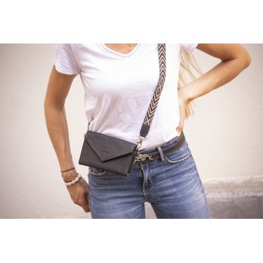 Phone Pocket Pénélope perforatieleer zwart Phone Pocket Pénélope perforatieleer zwart
