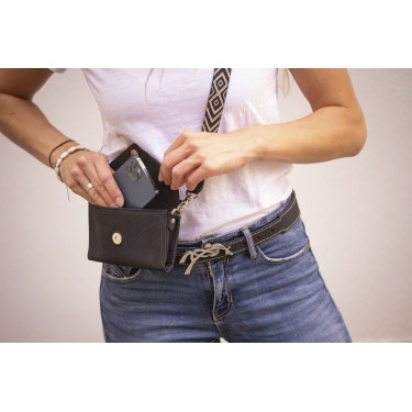 Phone Pocket Pénélope perforatieleer zwart Phone Pocket Pénélope perforatieleer zwart