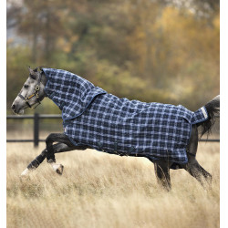 Horseware Rhino Plus Vari-Layer 450g deken Marine met ruitjes / indigo Marineblauw Horseware Rhino Plus Vari-Layer 450g deken Marine met ruitjes / indigo Marineblauw