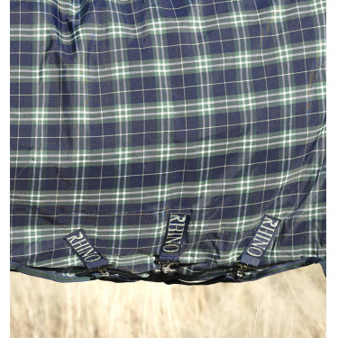 Horseware Rhino Wug Vari-Layer 450g deken Groen met ruitjes / marineblauw