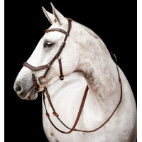 Bridon Horseware Micklem 2 Competition met rubberen teugels Donker Havana