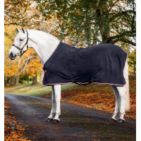 Polar fleece deken Horseware met reliëf Jersey HW-print marineblauw