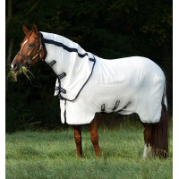 Rambo Natura Summer 0g vliegendeken met halsstuk Horseware Wit / marineblauw