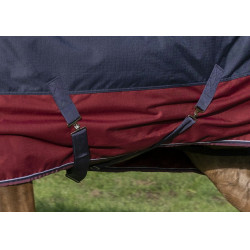 Couverture Equithème Tyrex 1200D High Neck Marine / bordeaux Bleu Couverture Equithème Tyrex 1200D High Neck Marine / bordeaux Bleu