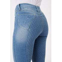 Jean Fond intégral Silicone taille haute Kaia femme Horze Bleu Jean Fond intégral Silicone taille haute Kaia femme Horze Bleu
