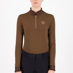 Top Imperial Riding Anna manches longues Macchiato Marron