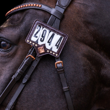 Porte-numéro pour tapis de selle Imperial Riding Show and Glow Marron / croco marron