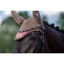 Bonnet anti-mouches Savona Style HKM Taupe Marron Bonnet anti-mouches Savona Style HKM Taupe Marron