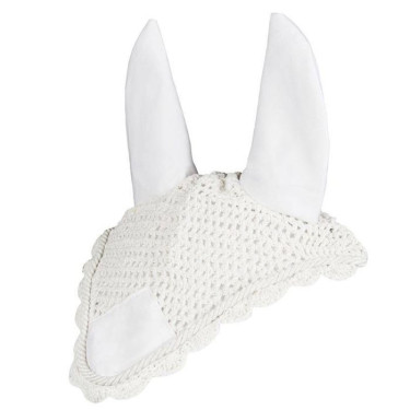 Bonnet anti-mouches HKM en coton Blanc / blanc Bonnet anti-mouches HKM en coton Blanc / blanc