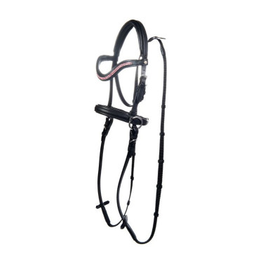 Bitloze hoofdstel Funny Horses, voor houten paarden HKM Zwart / fuchsia