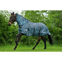 Couverture anti-mouches Zebra Aqua HKM Aqua / noir Couverture anti-mouches Zebra Aqua HKM Aqua / noir