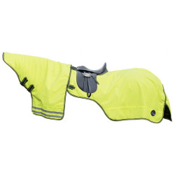 Couverture avec couvre-cou amovible HKM Jaune fluo