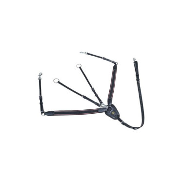 Collier de chasse avec élastique large HKM Noir