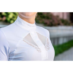 Polo de concours Kayla HKM Blanc Polo de concours Kayla HKM Blanc