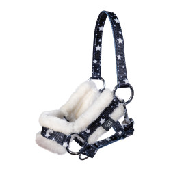 Licol et longe Hobby Horsing HKM Bleu marine étoiles