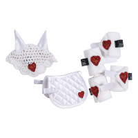 Set de compétition Cuddle Pony HKM Blanc / rouge Set de compétition Cuddle Pony HKM Blanc / rouge