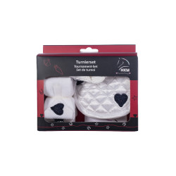 Set de compétition Cuddle Pony HKM Blanc / bleu foncé Set de compétition Cuddle Pony HKM Blanc / bleu foncé