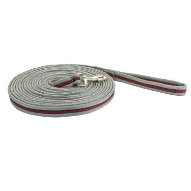 Longe de travail Soft 8 m HKM Gris foncé / bordeaux