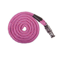 Longe Aachen avec mousqueton  antipanique HKM Rose vif / lilas