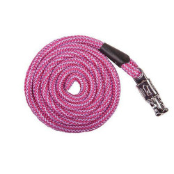 Longe Aachen avec mousqueton  antipanique HKM Rose vif / lilas