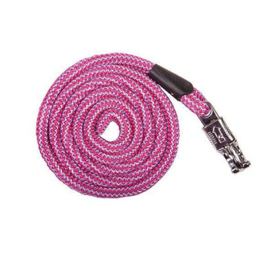 Longe Aachen avec mousqueton  antipanique HKM Rose vif / lilas