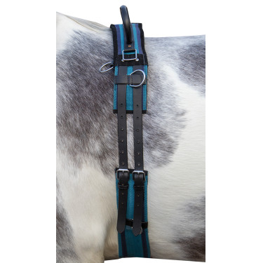 Canvas longeersingel met handvat HKM Marine / lichtblauw