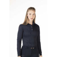 Polo Rosegold Glamour Style lange mouwen HKM Donkerblauw / roségoud Marineblauw Polo Rosegold Glamour Style lange mouwen HKM Donkerblauw / roségoud Marineblauw